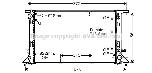 AVA QUALITY COOLING Радиатор, охлаждение двигателя AI2291